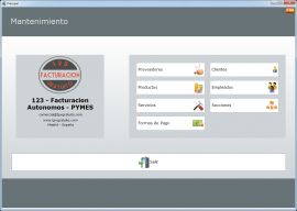 Menú mantenimiento